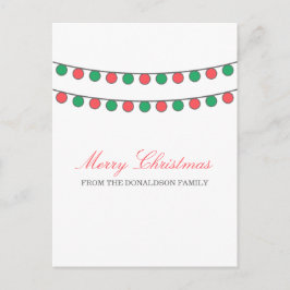 Red Grönt Helgdag String of Ljus vycard Helg Vykort