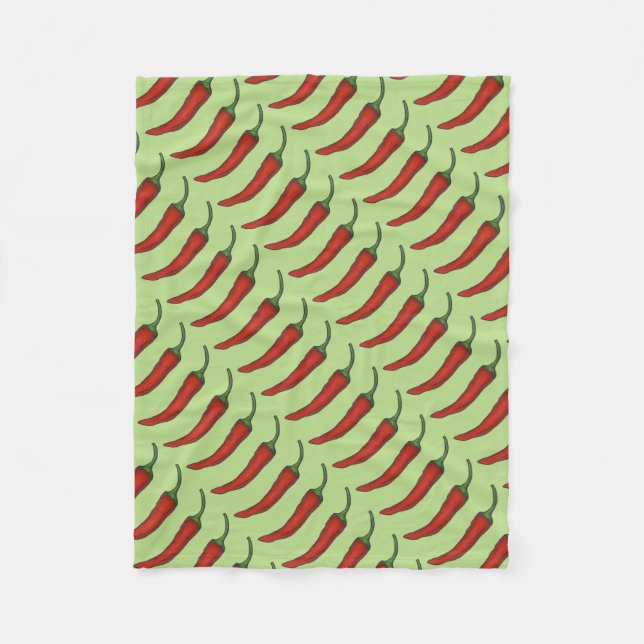 Red Grönt Hett Chili Chili Pepper Vegetable Foodie Fleecefilt (Framsidan)