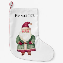 Red Grönt Jultomten Liten Julstrumpa