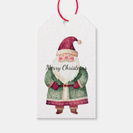 Red Grönt Jultomten Presentetikett