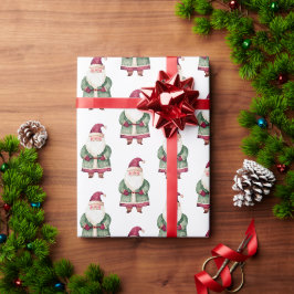 Red Grönt Jultomten Presentpapper