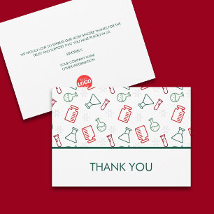Red Grönt Laboratory Science Business Logotyp Tack Kort