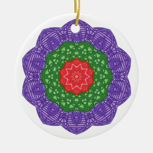 Red Grönt Lila Kaleidoscope julprydnader Julgransprydnad Keramik (Framsidan)