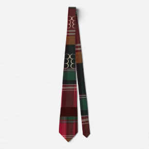 Red Grönt Madras Guld Swirl Hearts Slips