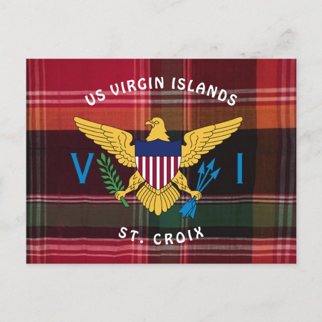 Red Grönt Madras Virgin Islands Flagga Personalize Vykort (Framsida)