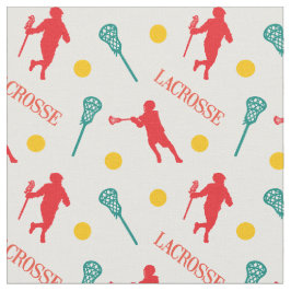 Red & Grönt Male Lacrosse Player Mönster Tyg