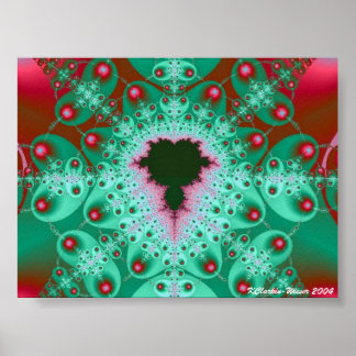 Red & Grönt Mandelbrot Poster