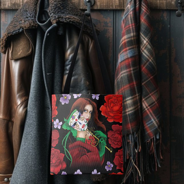 Red Grönt MasqueraVenetian Tygkasse (Skapare uppladdad)