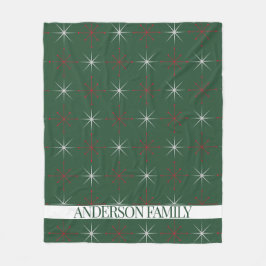 Red Grönt Mid Century Modern Helgdag Fleecefilt