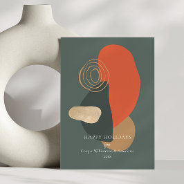 Red Grönt Modern Abstrakt Art-unika företag Julkort