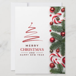 Red Grönt Modern God jul Julkort