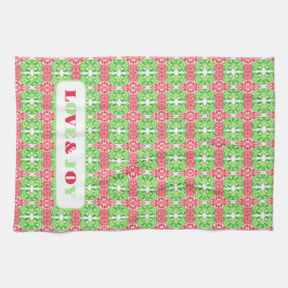 Red & Grönt Mosaic Kitchen Towels Kökshandduk