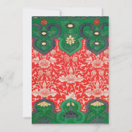 Red & Grönt Mystic Lotus Asian Abstrakt Julkort
