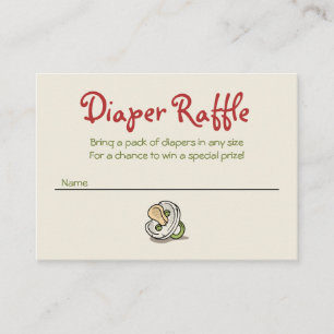 Red Grönt Nappar Diaper Raffle Tilläggskort
