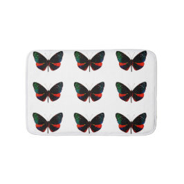 Red, Grönt och Black Butterfly Bath Mat Badrumsmatta
