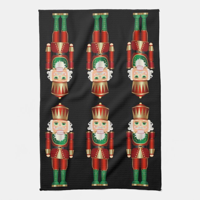 Red Grönt och Guld Nutcrackers Kitchen Towel Kökshandduk (Vertikal)