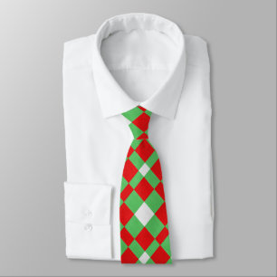 Red Grönt och White Fabric Geometric Struktur Slips