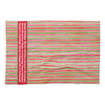 Red, Grönt och White Rand Monogram Kitchen Tow