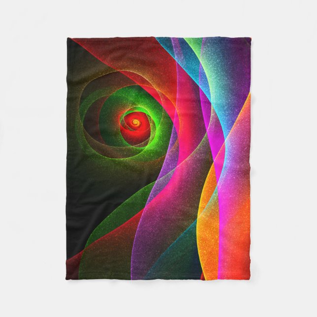 Red Grönt Orange Modern Abstrakt Art Mönster #22 Fleecefilt (Framsidan)