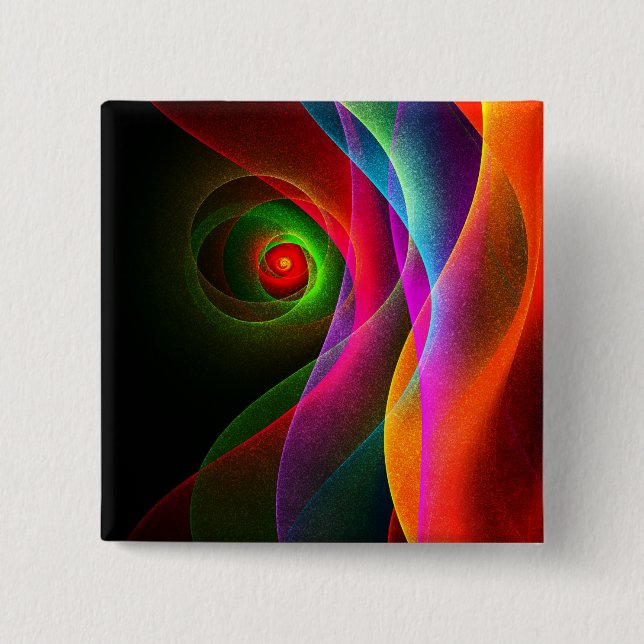 Red Grönt Orange Modern Abstrakt Art Mönster #22 Knapp (Framsida)