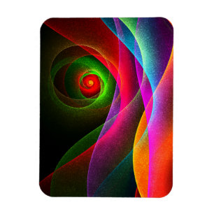 Red Grönt Orange Modern Abstrakt Art Mönster #22 Magnet