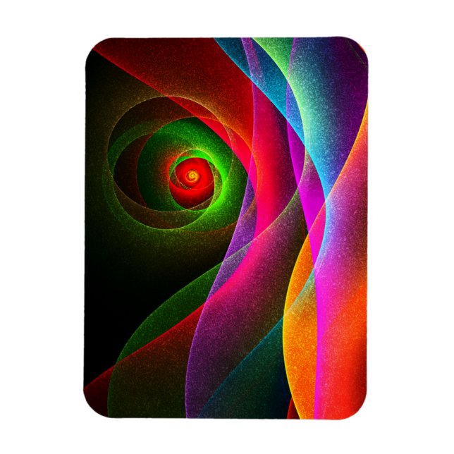 Red Grönt Orange Modern Abstrakt Art Mönster #22 Magnet (Vertikal)