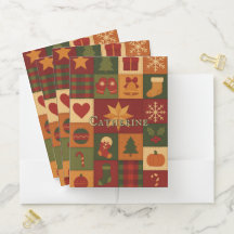 Red Grönt Patchwork Quilt Rustic Farmhouse Blommig