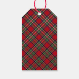 Red Grönt Play Classic Stewart Tartan Presentetikett