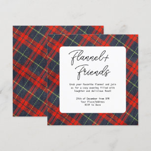 Red Grönt Play Flanell & Friends jul Party Inbjudningar