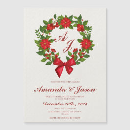 Red Grönt Poinsettia Berries jul bröllop