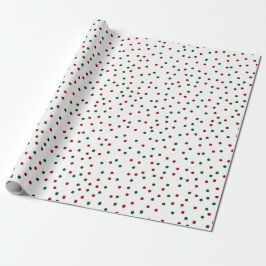 Red Grönt Polka Dot Mönster jul Presentpapper