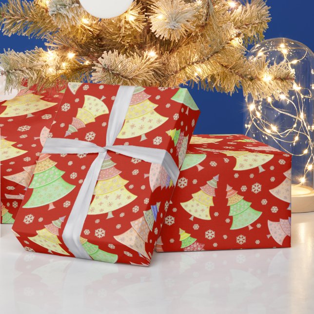 RED GRÖNT ROSA GULT HELGDAG JULGRANAR PRESENTPAPPER (Helgdagar)