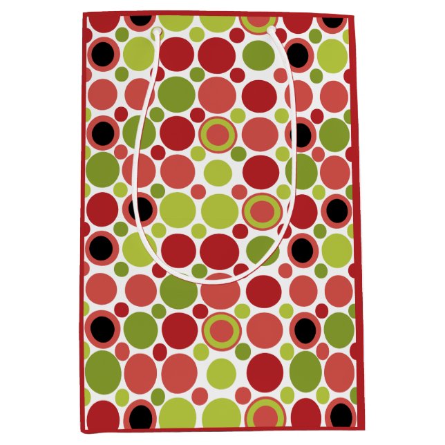 Red, Grönt & Rosa Retro Bubble Gift Bag Bag Bag (Framsidan)