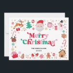 Red Grönt Rosa Santa God jul Winter Winter Julkort<br><div class="desc">Fira magin i helgdagarna med detta fantastiska julkort, ett litet men meningsfullt sätt att förmedla ditt bästa önskemål och framsynta sinne till dina kära. Det här kortet har en underbar och lekfull illustration av älskad julklapp inslag, som på ett vackert sätt återges i en hjärtlig palett med rött, rosa, grönt...</div>