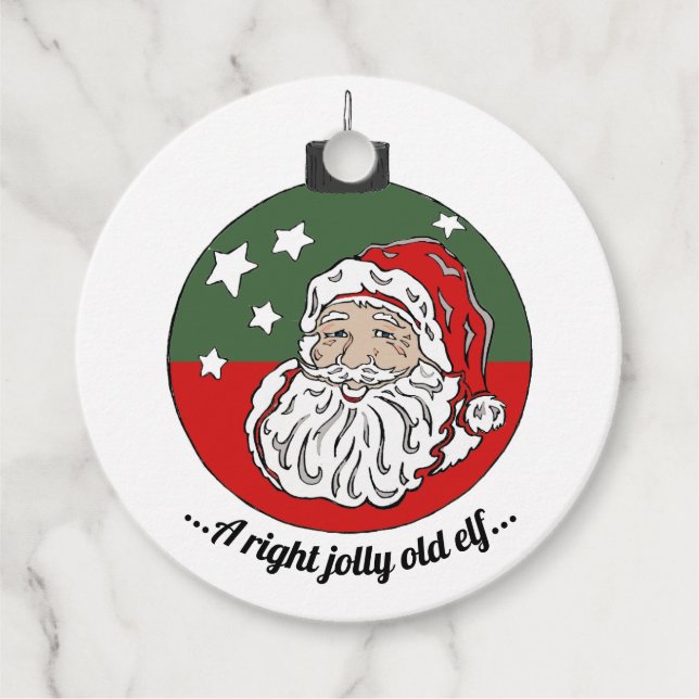 Red/Grönt Santa Gåvor Etiketter (Framsida)