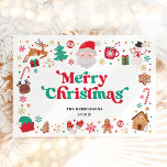 Red Grönt Santa God jul Winter Wonderland Julkort<br><div class="desc">Fira magin i helgdagarna med detta fantastiska julkort, ett litet men meningsfullt sätt att förmedla ditt bästa önskemål och framsynta sinne till dina kära. Det här kortet har en underbar och lekfull illustration av älskad julklapp inslag, som på ett vackert sätt återges i en hjärtlig palett med rött, grönt och...</div>