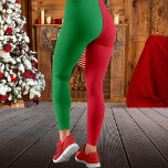 Red & Grönt Solid Färg Blockera jul Leggings<br><div class="desc">Röda och grönt i fast färg för kvinnor och flickor. Underbar för en julklapp i party.</div>