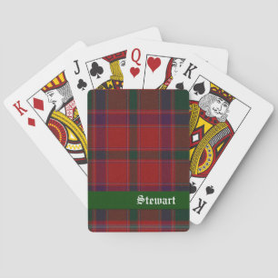 Red & Grönt Stewart Tartan Plade Spelkort