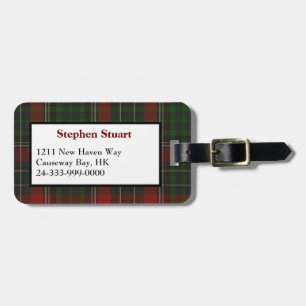 Red & Grönt Stuart Tartan Play Luggage Tag Bagagebricka