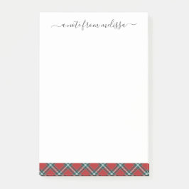 Red Grönt Tartan Play Personlig jul Post-it Block