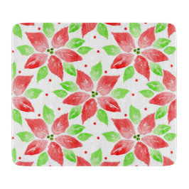 Red Grönt Watercolor Poinsettia Mönster