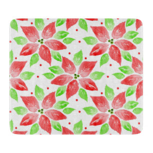 Red Grönt Watercolor Poinsettia Mönster