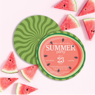Red Grönt Watermelon Slices (sommarskiktet party) Inbjudningar