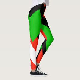 Red Grönt White Black Färg Block 4 Josephine Leggings