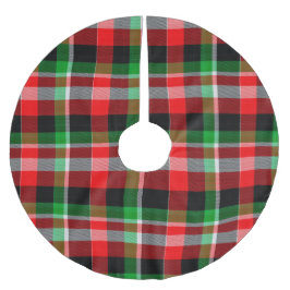 RED GRÖNT WHITE CHRISTMAS PLAID MÖNSTER JULGRANSMATTA BORSTAD POLYESTER