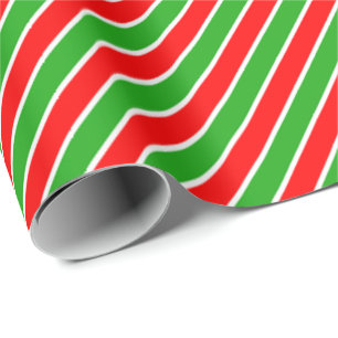 Red Grönt White Diagonal Rand Presentpapper
