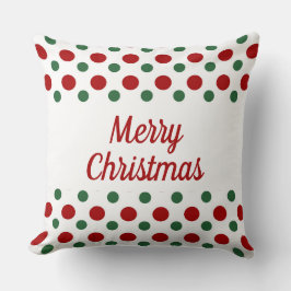Red Grönt White Polka dots God jul Kudde