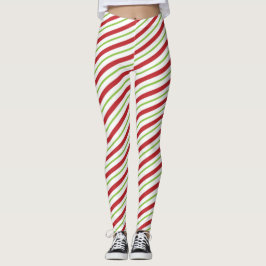 Red Grönt White Rand jul Mönster Leggings