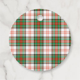 Red, Grönt, White Scottish Tartan Play Helgdag Gåvor Etiketter