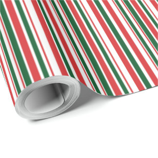 Red Grönt White Thin Rand Presentpapper